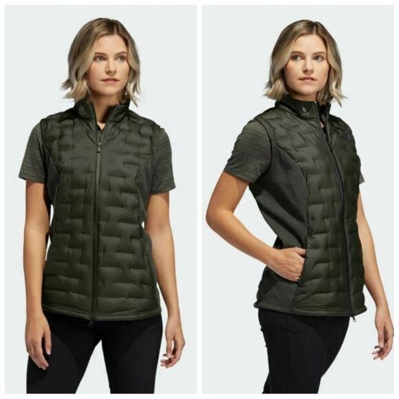 NWT|Adidas Frostguard Dark Green Insulated Down Fill Vest, MEDIUM - Picture 1 of 13